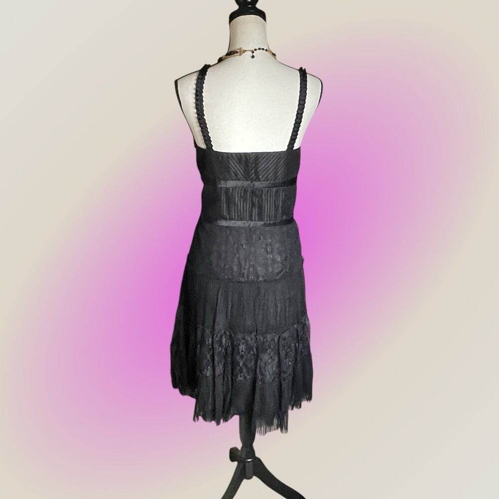Antonio Melani Black Vintage 40s Look Old Hollywood Lace Cocktail Dress 10 L NEW - Picture 8 of 14